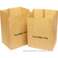 Alina 10L Papier compostables Caddy/déchets alimentaires sac poubelle sac poubelle à papier 10 L Marron/biodégradable avec guide Alina compostage  50 bags - B01KEGOIUC